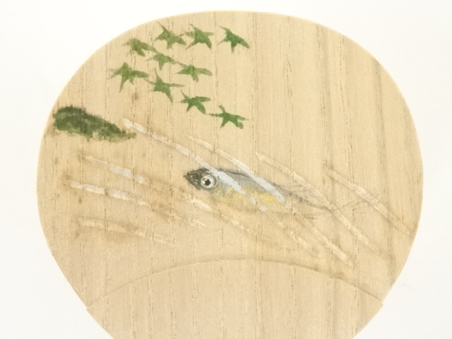 道具 ] - 道具 田原一斉造 青楓に鮎文 団扇香合（共箱） | ネット